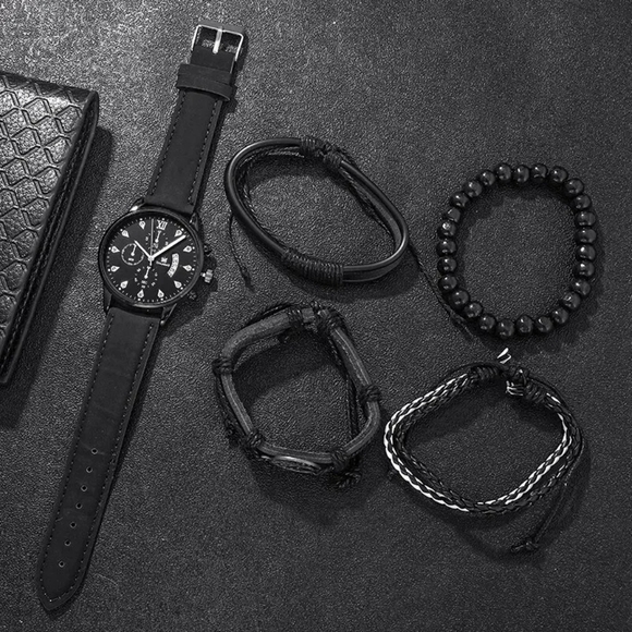 5 pcs bracelets and watch set for men - Picture 6 of 7